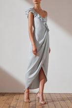 Load image into Gallery viewer, LUXE ASYMMETRICAL FRILL DRESS - CLOUD