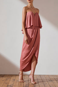 LUXE 'U' WIRE FRILL DRESS - ROSE