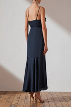 Load image into Gallery viewer, LUXE BIAS FRILL WRAP DRESS - SAPPHIRE