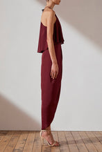 Load image into Gallery viewer, LUXE HALTER FRILL DRESS - GARNET