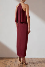 Load image into Gallery viewer, LUXE HALTER FRILL DRESS - GARNET