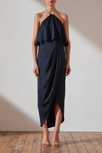 Load image into Gallery viewer, LUXE HALTER FRILL DRESS - SAPPHIRE