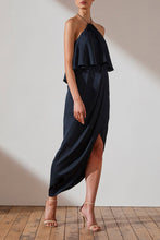 Load image into Gallery viewer, LUXE HALTER FRILL DRESS - SAPPHIRE