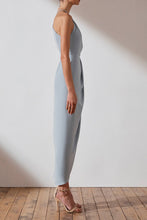 Load image into Gallery viewer, CORE HIGH NECK RUCHED DRESS - POWDER BLUE