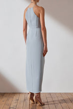 Load image into Gallery viewer, CORE HIGH NECK RUCHED DRESS - POWDER BLUE