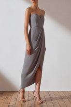 Load image into Gallery viewer, CORE &#39;U&#39; BUSTIER DRAPED DRESS - GREY