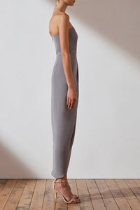 CORE 'U' BUSTIER DRAPED DRESS - GREY