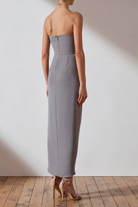 CORE 'U' BUSTIER DRAPED DRESS - GREY