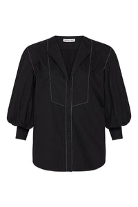 GRANT BALLOON SLEEVE SHIRT - BLACK