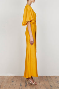 LAUTNER ONE SHOULDER BIAS MAXI DRESS - SAFFRON