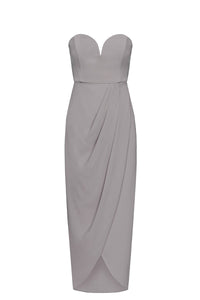 CORE 'U' BUSTIER DRAPED DRESS - GREY