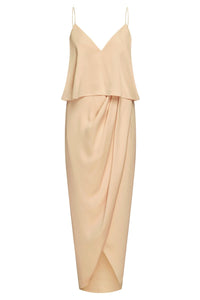 LUXE COCKTAIL FRILL DRESS - CHAMPAGNE