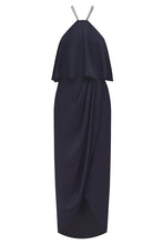 Load image into Gallery viewer, LUXE HALTER FRILL DRESS - SAPPHIRE