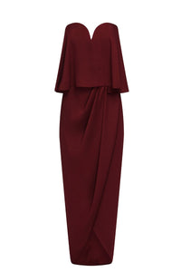 LUXE 'U' WIRE FRILL DRESS - GARNET